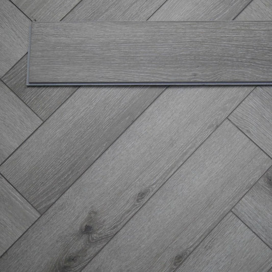 BML Herringbone Pearl Grey Oak SPC Luxury Vinyl Flooring