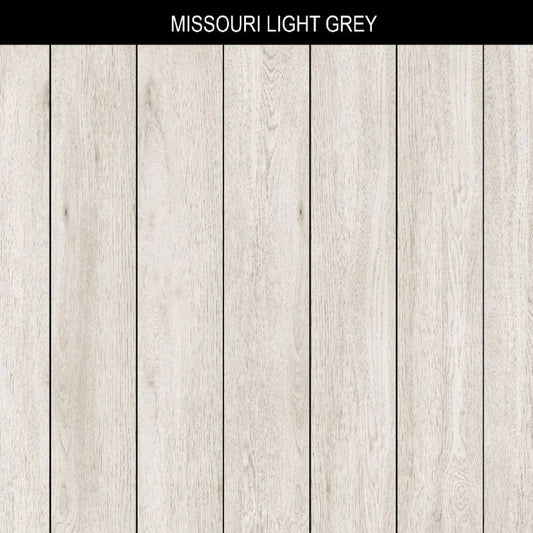 Missouri Light Grey Wood Effect Porcelain Wall & Floor Tile 20 x 120 (cm)