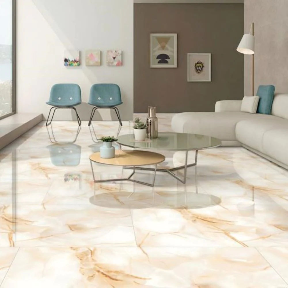 Onyx Leaf Polished Porcelain Wall & Floor Tile 60 x 120 (cm)