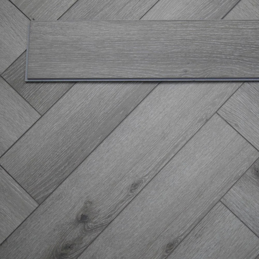 BML Herringbone Pearl Grey Oak SPC Luxury Vinyl Flooring