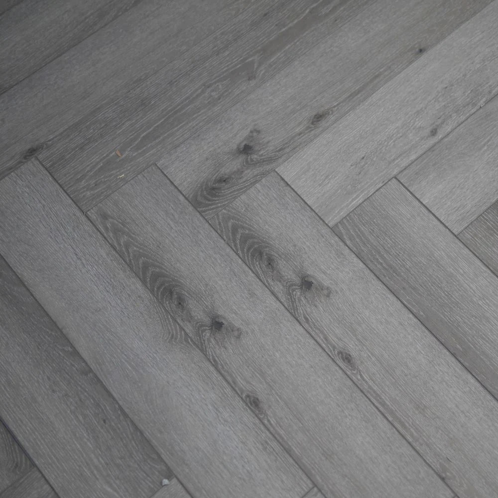 BML Herringbone Pearl Grey Oak SPC Luxury Vinyl Flooring